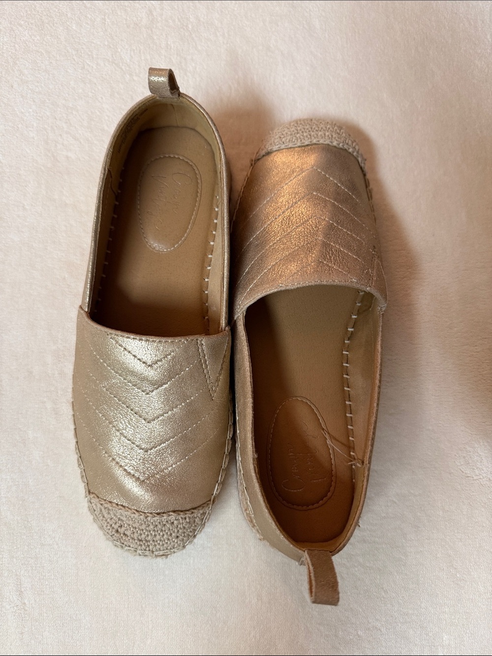 Women's Metallic Taupe Slip-On Espadrilles